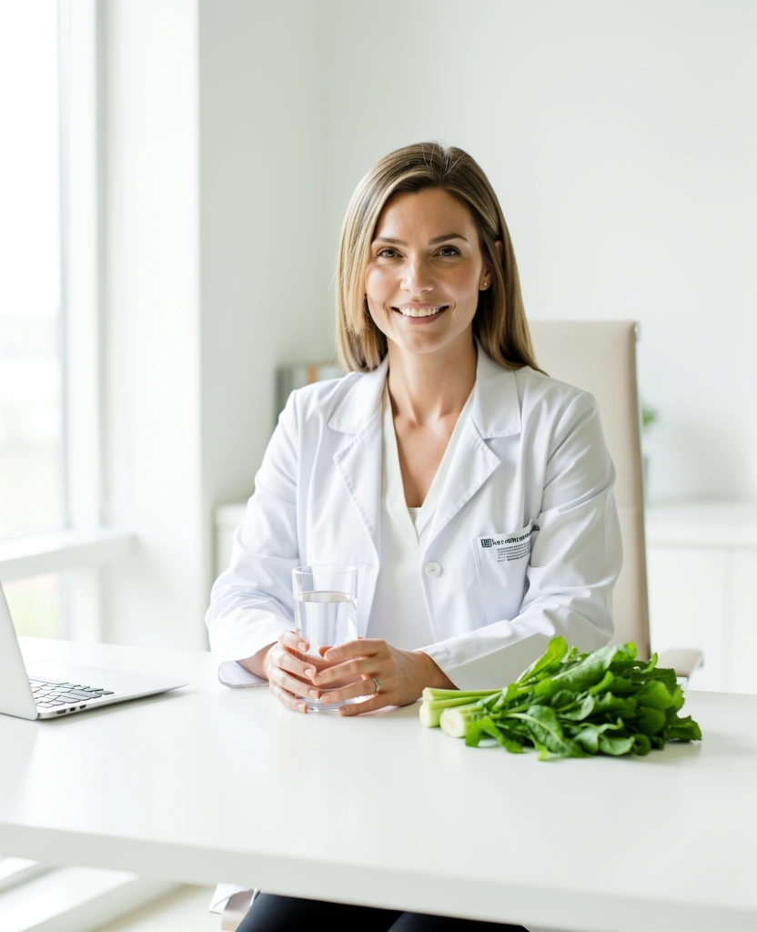 Clinical nutritionist in a modern office